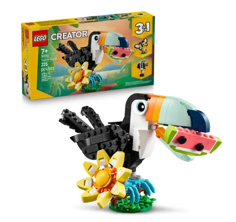 LEGO Creator 3-in-1 Tropical Toucan Wild Animals Set 31173 225 Pieces NEW