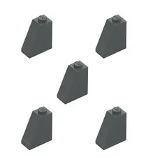 5 New LEGO Dark Stone Grey Slope 65 2x 1x2 angle castle rock gray 60481 6013658