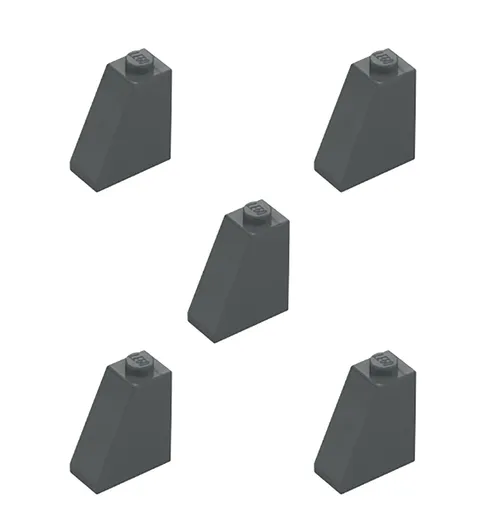 5 New LEGO Dark Stone Grey Slope 65 2x 1x2 angle castle rock gray 60481 6013658