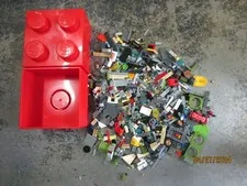 Lego Storage Block w Legos & Mega Block Red