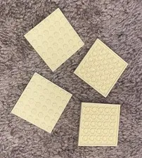 4 LEGO Parts 3958 Plate 6x6 Tan Beige