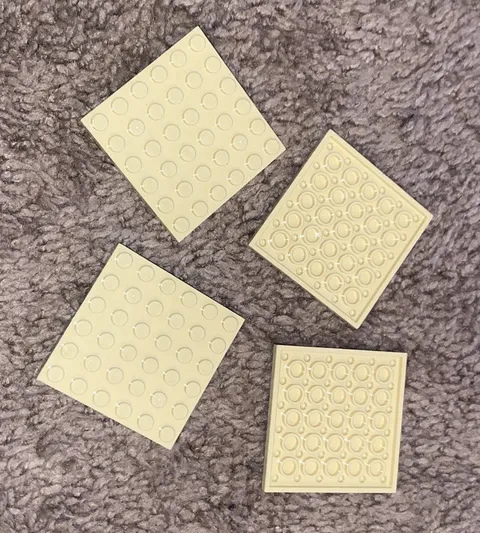 4 LEGO Parts 3958 Plate 6x6 Tan Beige