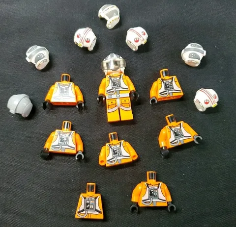 LEGO Star Wars Rebel Pilot Minifigure Lot Parts Helmets Torso See Pics E **