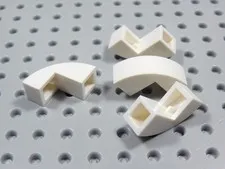 LEGO Lot of 4 White 2x1x1-2/3 Curved Slope Brick Part 5907 BP