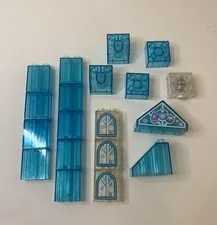 Lego Duplo Clear and Clear Blue Brick Lot w/ Light Up Brick