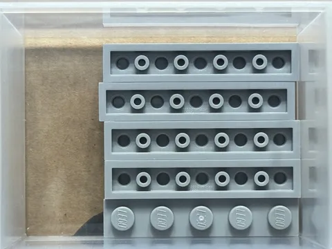 LEGO Parts - Light Bluish Gray Plate 1 x 5 - No 78329 - QTY 5