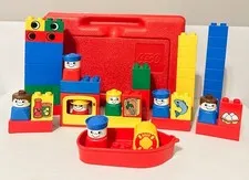 Mixed Lot Vintage Lego Duplo With Vintage Red Lego Hard Case Figures Blocks