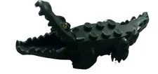 Lego Alligator Crocodile Mouth Opens Animal - Dark Green Yellow Eyes 18904