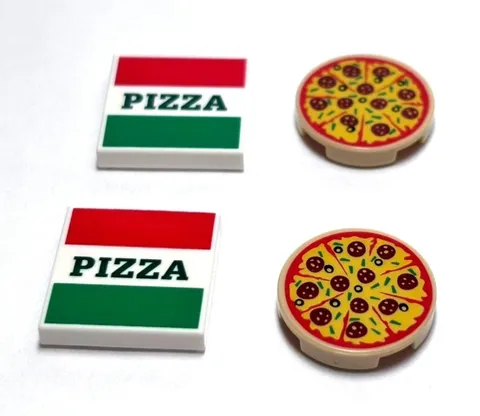 Lego - Minifigure Utensil - Lot of 2 - Pizza with Box