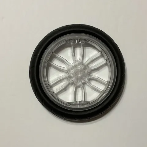 LEGO Trans-Clear Wheel 75mm D. x 17mm Motorcycle 94.2mm D. x 22mm Tire 88517c01