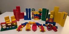 Vintage LEGO DUPLO Building Blocks Set Lot Vehicles Figures Boats Almost 200 pcs