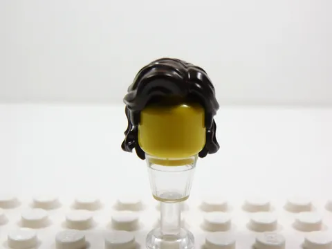 LEGO Dark Brown Mid-Length Hair Wavy w/ Center Part Minifig S9