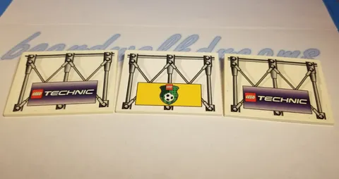 Lego Part 4515 Slope 6x8 10° with Technic Soccer Football Logo Lot of 3 Vintage