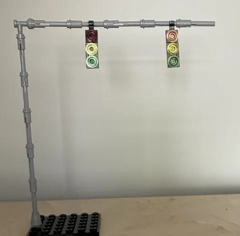 Lego Xtra City Town Accessories Custom Overhead Street Traffic Lights Stop