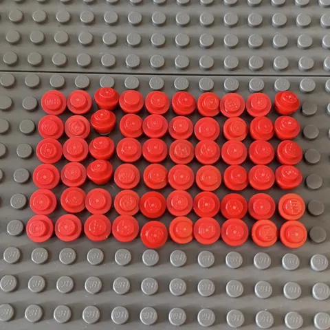 Lego Lot Red 6141 Plate Round 1 x 1 with Solid Stud (lot of 60)