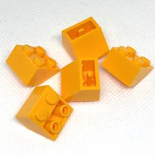 LEGO Parts - Bright Light Orange Slope, Inverted 45 2 x 2 - No 3660 - QTY 5