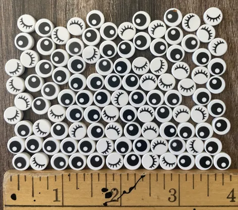 Lego Lot of 100 Animal EYES 1x1 Round Tiles Pupil Wink Blink Tile