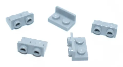 5 LEGO Light Bluish Gray 1x2 Inverted Bracket medium stone grey angle 6004990