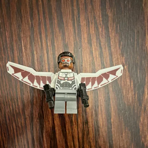 LEGO Minifigure with Large White & Dark Red Wings and 2 Black Blasters