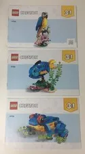Lego 31136 Creator 3-in-1 Exotic Parrot Instruction Manual Book Only - No Bricks