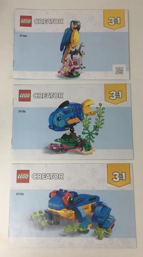 Lego 31136 Creator 3-in-1 Exotic Parrot Instruction Manual Book Only - No Bricks