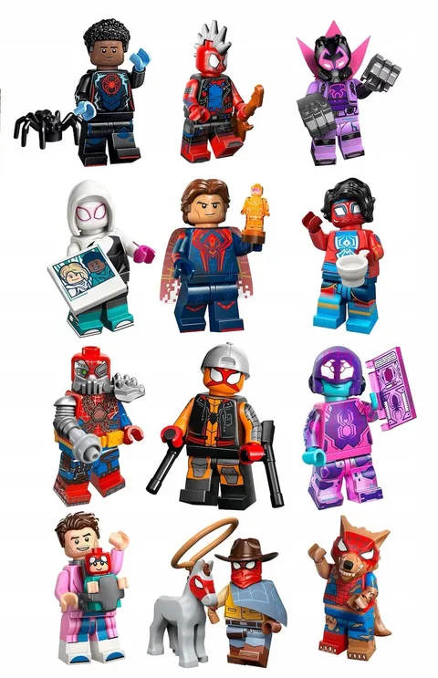LEGO 71050 COMPLETE SET OF 12 Spider-Man Across the Spider-Verse 2099 Miles Gwen