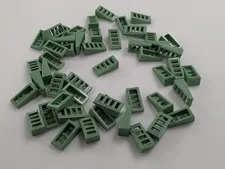 Lego x50 New Sand Green Slope 18 2 x 1 x 2/3 with Grille  # 61409 Lot