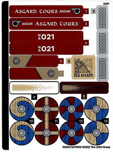 LEGO STICKER SHEET FOR 76208 GOAT BOAT to set New