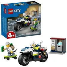 LEGO City Police Motorcycle Chase Building Toy for Kids - Pretend Multicolor