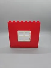 Lego Duplo Red Building Wall, Red With White Window