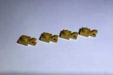 Lego Lot Of 4 Warm Gold 1x1 Plate W Holder Vertical Holders New City Arm