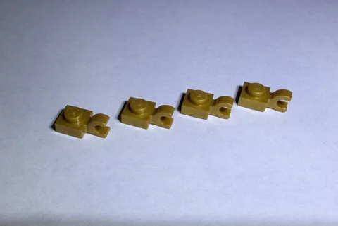 Lego Lot Of 4 Warm Gold 1x1 Plate W Holder Vertical Holders New City Arm