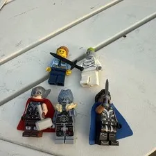Lot Of 5 Lego Minifigure Figures Thor Marvel Etc
