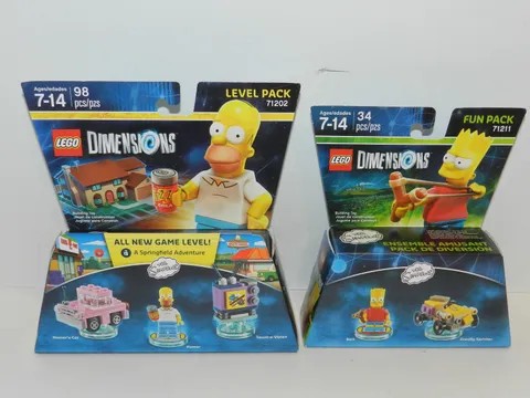 2015 LEGO Dimensions The Simpsons Bart Fun Level Pack 71211 Homer 71202 Lot NEW