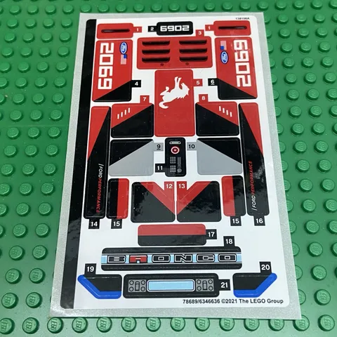 LEGO Sticker Sheet for Set 76905 Sheet #1 Ford Bronco R  New Authentic Decals