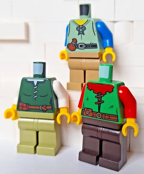 LEGO VILLAGER minifigure torso legs FORESTMEN castle peasant 10305 21343 31168