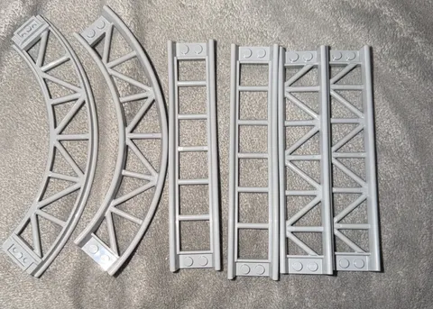 Lego Train Track Roller Coaster Rail, Lot Bluish Gray