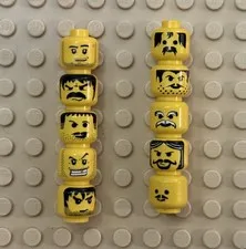 LEGO Minifigure heads 90's pirate, castle 10-piece FREE SHIPPING