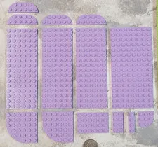 14 pc LEGO Rounded End Half & Rectangle Plates Lot Purple Lavender
