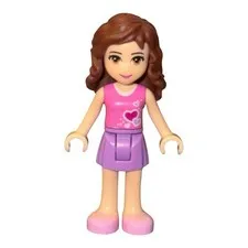 LEGO Friends Minifigure OLIVIA Dark Pink Top Mia's Vet Clinic frnd175 Set #10728