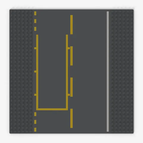 LEGO ® Baseplate, Road: 44336pb02 - New Dark Grey - Used