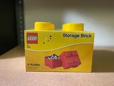 [LEGO] Storage Brick Box 4 Knobs - Yellow - New