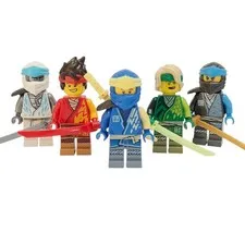 Lego Ninjago Core Minifigures - 5 Ninja Figures & Swords Zane Kai Jay Lloyd Nya