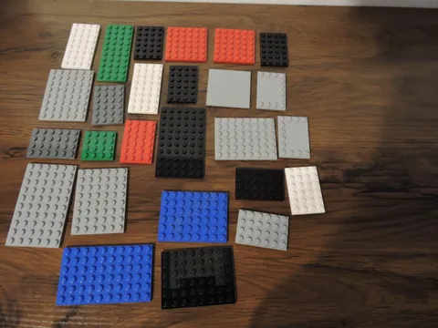 LEGO  Flat Base Plate Lot Building Parts Pieces Red Blue Green Orange White