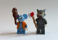 Lego Itchy Scratchy Minifigures Simpsons 71005 sim019 sim020 cmf retired lot