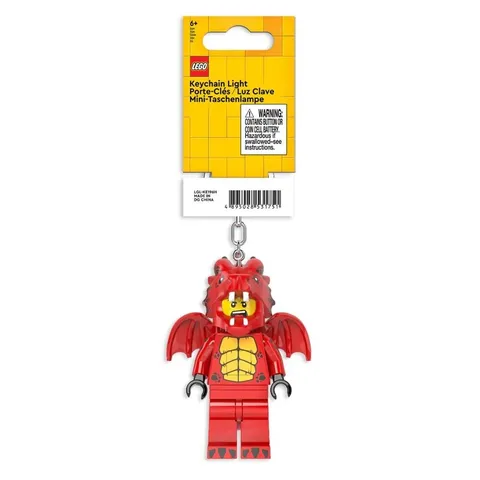LEGO Iconic Dragon Suit Guy Minifigure key Light (keyring key chain) LED Lite
