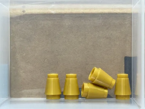 LEGO Parts - Pearl Gold Cone 1 x 1 with Top Groove - No 4589b - QTY 5