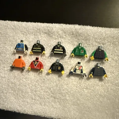 LEGO Minifigure Torso Lot - 10 Piece Multicolor Plastic Parts