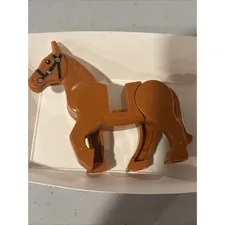 Lego Horse Dark Orange Moveable Legs w/Black Eyes & Bridle #10352c01pb08
