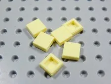 LEGO Lot of 6 Cool Pastel Yellow 1x1 Smooth Tiles Plates BK